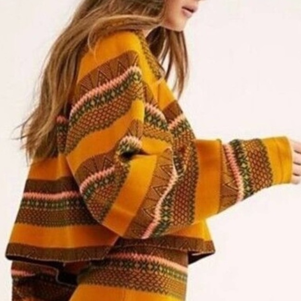 Free People Meadowbrook Knit Boxy Crop Sweater